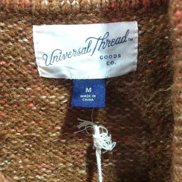 Universal Thread Knit button down,exposed seam,collar,cardigan/sweater,cinnamon - Picture 9 of 11